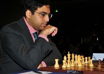 Viswanathan Anand ponders over his next move against Wesley So at Stavanger, Norway, Saturday