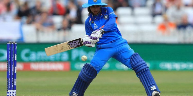 Mithali Raj plays a shot during their game against Malaysia at Kinara Oval, Sunday