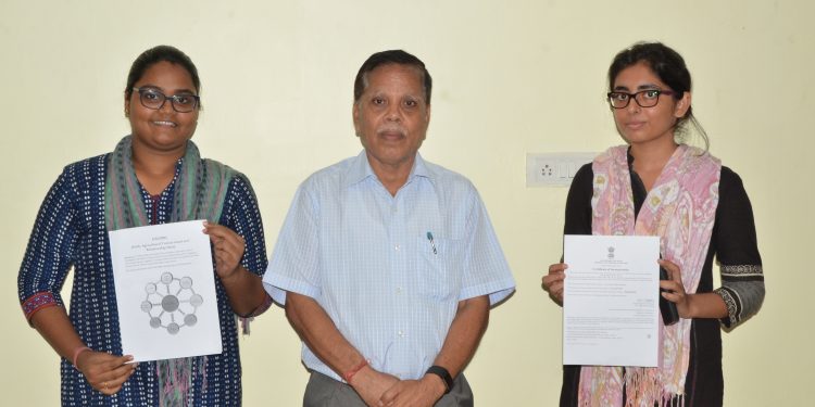 Mama Mohanty and Mona Kumari with OUAT Vice-Chancellor Surendranath Pasupalak