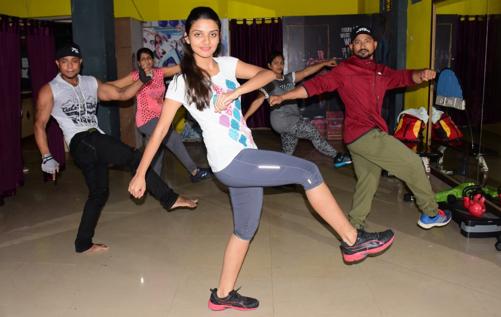 A zumba session in progress.