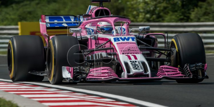 Force India’s Sergio Perez during a practice session in Budapest