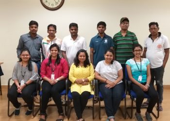 Sidhant Mohapatra (back row 3rd from L) and Akankhya Kabi (front row 2nd from R) among the players selected for the World University Chess Championship pose for a shutterbug in Bhubaneswar, Wednesday     