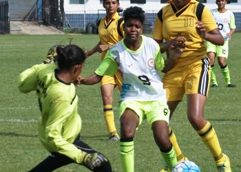 Manisha Nayak (C) will be one of the key players for Odisha against Manipur in the sub-junior girls’ football final at Cuttack, Thursday     