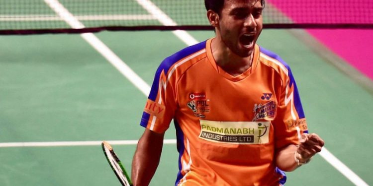 Sourabh Verma reacts after beating Mithun Manjunath in Russia, Saturday