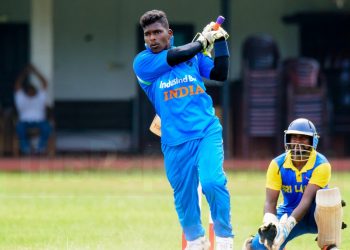 Sunil Ramesh in action against Sri Lanka in Colombo, Friday