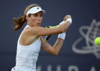 Johanna Konta in action at the WTA hardcourt event