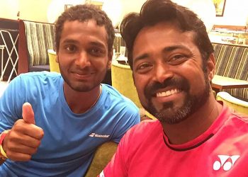 Leander Paes (right) with Leander Paes