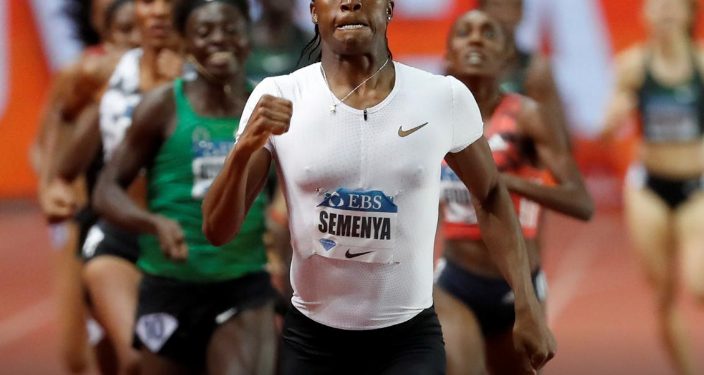 Castor Semenya in action during the 400m race which she won comfortably