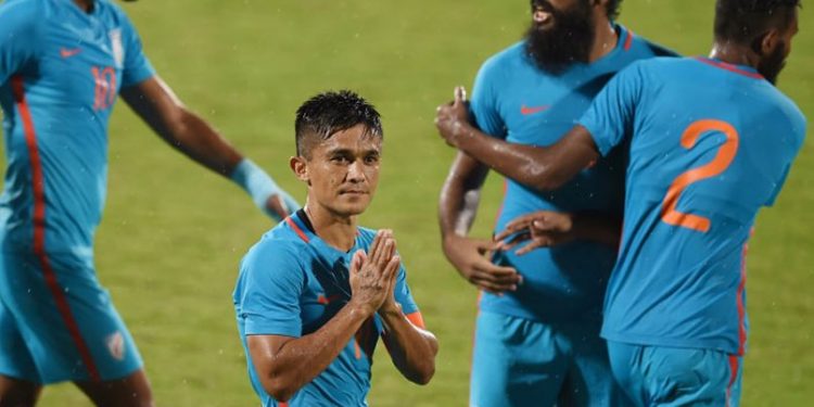 The Indian football team rose one spot to be 96th in latest FIFA rankings