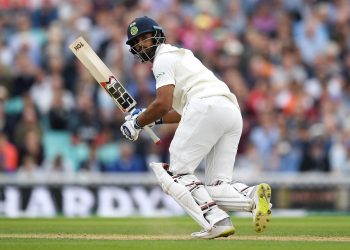 Hanuma Vihari during his innings at the Oval, Sunday