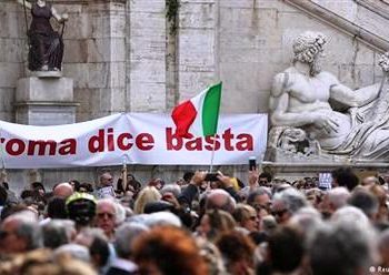 "Roma Dice Basta", or "Rome Says Enough"