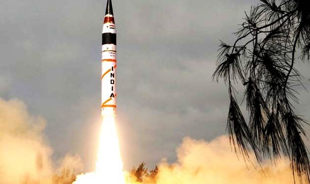 Agni-1 missile takes off Odisha Coast.