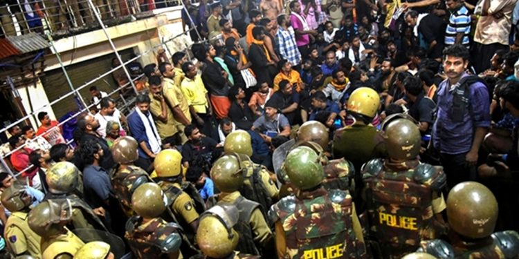 Sabarimala temple protests. (PTI)