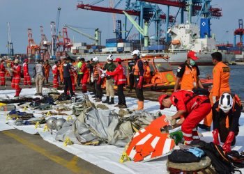 Remains of Lion Air flight JT 610.