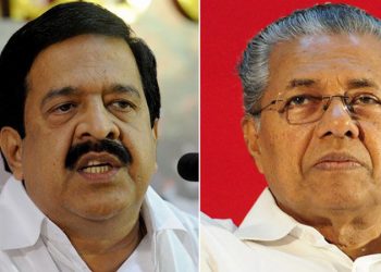 Pinarayi Vijayan and Leader of Opposition Ramesh Chennithala(L)