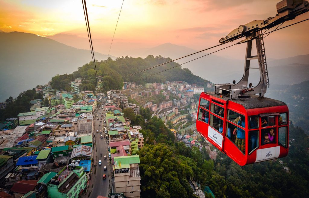 Bird's eye view of Gangtok