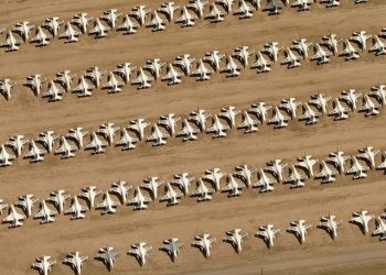 C-141 and B-52 aircraft at Davis-Monthan Air Force Base AMARG boneyard