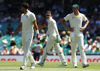 (From L) Mitchell Starc, Tim Paine and Josh Hazlewood during a discussion at SCG, Friday