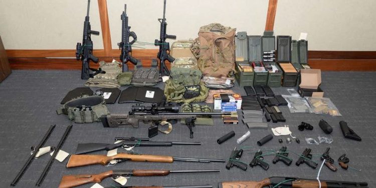 Cache of firearms seized from Christopher Paul Hasson's home