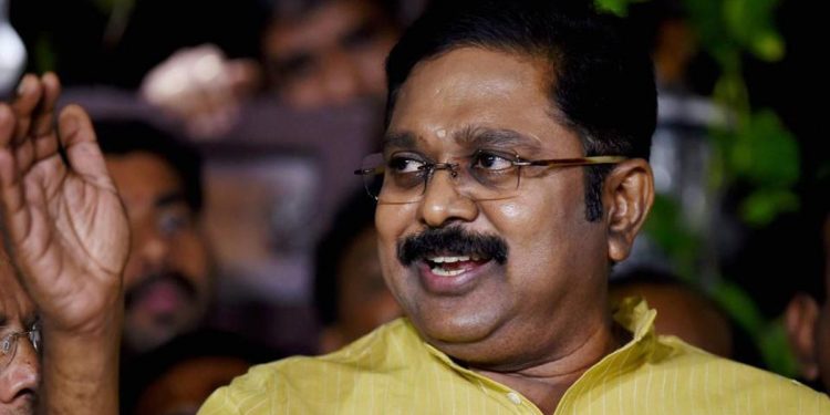 A file photo of Amma Makkal Munnetra Kazhagam leader TTV Dhinakaran.