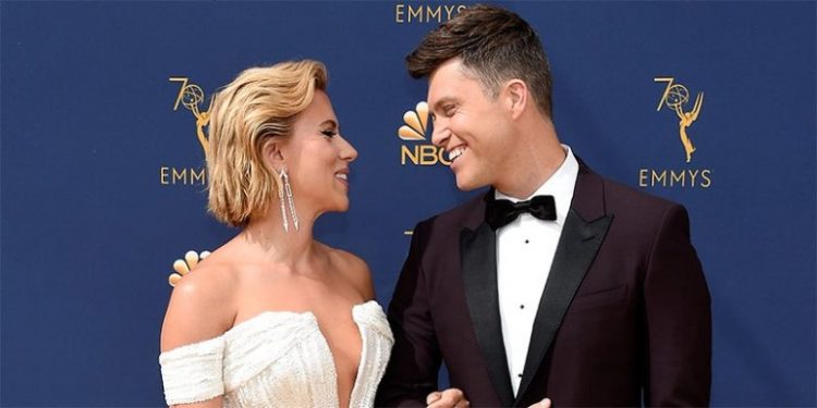 Actress Scarlett Johansson and comedian Colin Jost (AP)