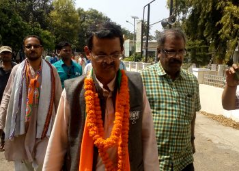 BJP's kharavel swain on his way to file nomination