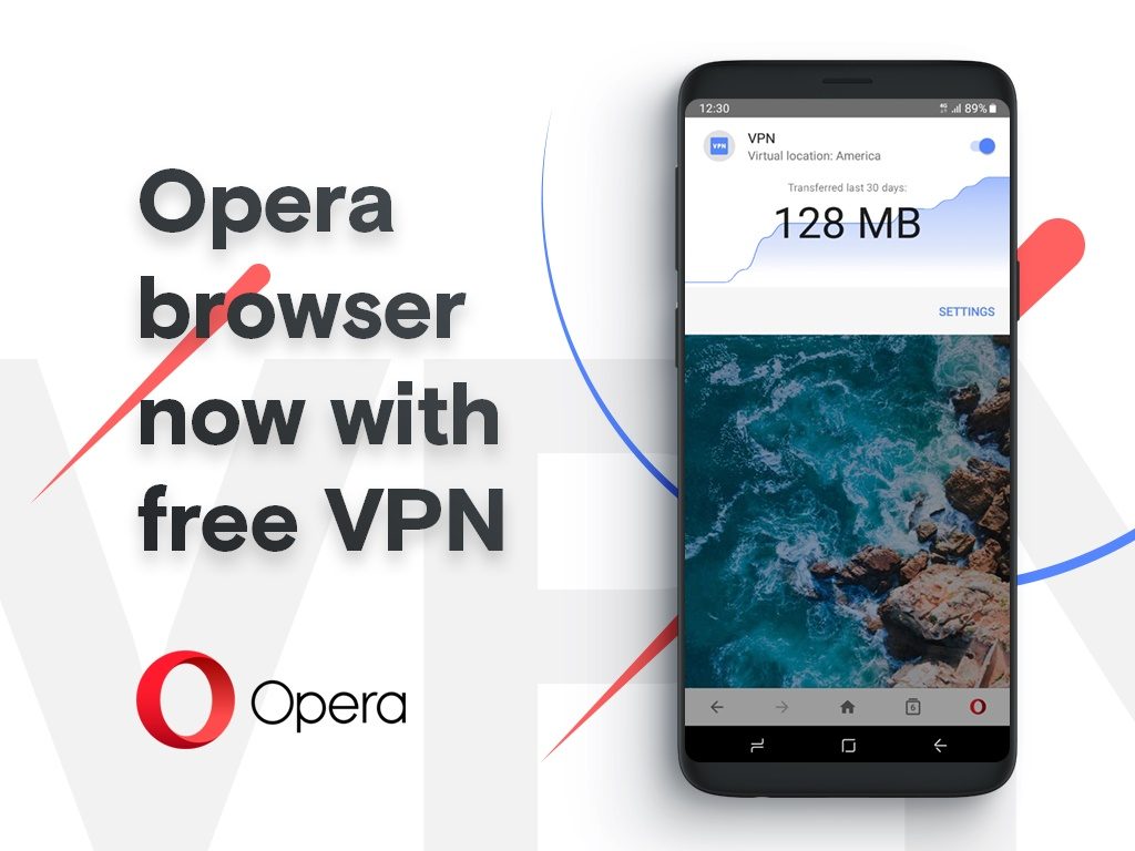 New Opera mobile browser with built-in VPN in India