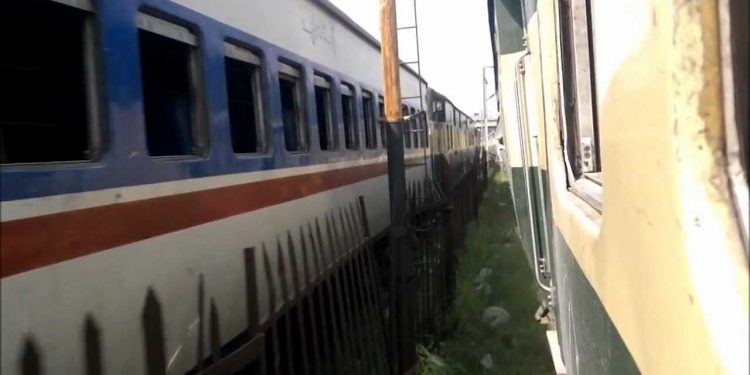 As the passenger train reached Dera Murad Jamali, there was a huge blast, killing three people.