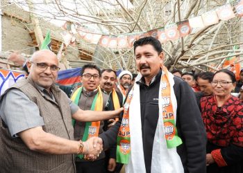 Almost the entire Leh unit of the PDP led by Gyalson (pictured) joined the BJP at the party headquarters Tuesday evening.