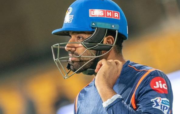 In an injury scare five days before the World Cup team selection, Rohit sat out of Mumbai Indians' IPL match last night after sustaining a leg spasm during Tuesday's training session.