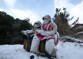 Just 27 people live in Nagoro, Japan but there are some 270 scarecrows (AFP)