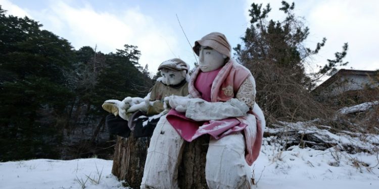 Just 27 people live in Nagoro, Japan but there are some 270 scarecrows (AFP)