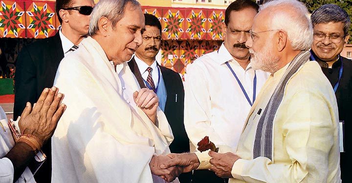 Chief Minister Naveen Patnaik with Narendra Modi in Bhubaneswar (File photo)