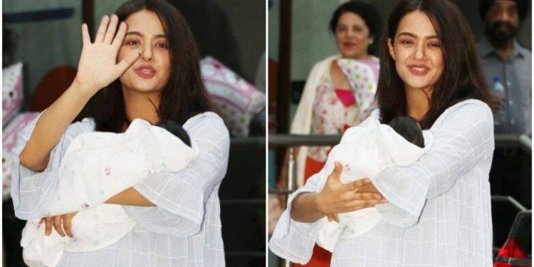 Surveen Chawla leaves hospital with newborn daughter ‘Eva’