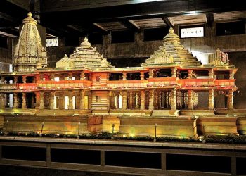 A prototype of BJP's proposed Ram temple at Ayodhya