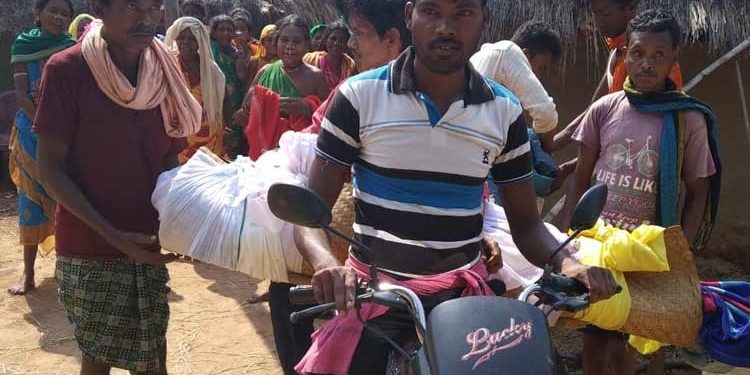 Ambulance unavailable, body carried on bike