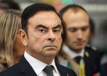 Chairman and CEO of Renault-Nissan-Mitsubishi Carlos Ghosn looks on during a visit of French President at the Renault factory, in Maubeuge, northern France, on November 8, 2018. - Macron is on a week-long tour to visit the most iconic French landmarks of the First World War, ahead of celebrations for the 100th anniversary of the November 11, 1918 armistice. (Photo by Ludovic MARIN / AFP)        (Photo credit should read LUDOVIC MARIN/AFP/Getty Images)