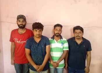 The four accused at Khandagiri police station in Bhubaneswar