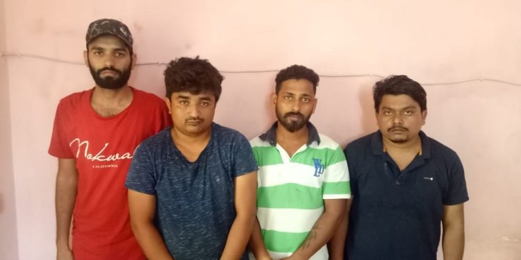 The four accused at Khandagiri police station in Bhubaneswar