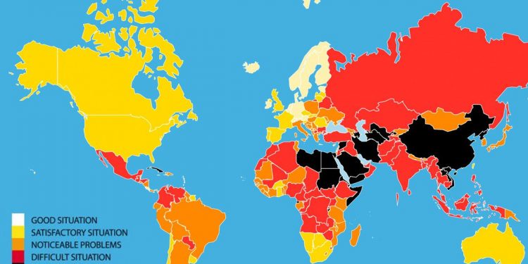 Vienna-based International Press Institute (IPI) said in its latest report that as many as 55 journalists were killed since May last year.