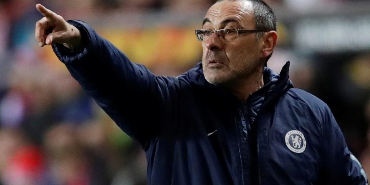 Sarri's side travel to Eintracht Frankfurt in the Europa League semifinal first leg Thursday.