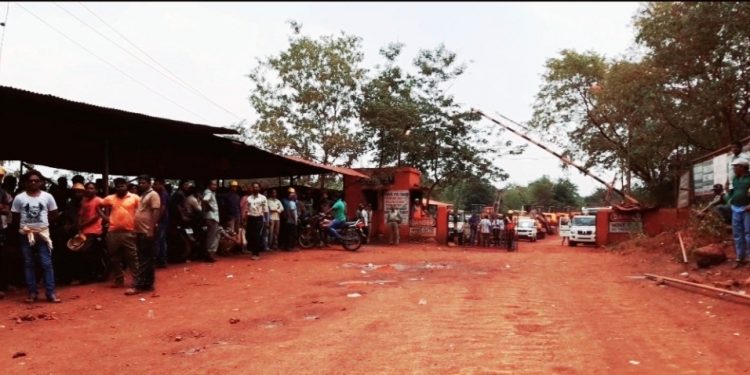 Mining workers on strike