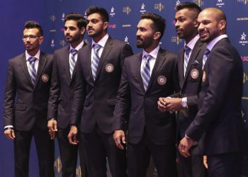 Members of the Indian cricket team at an event in London, Thursday