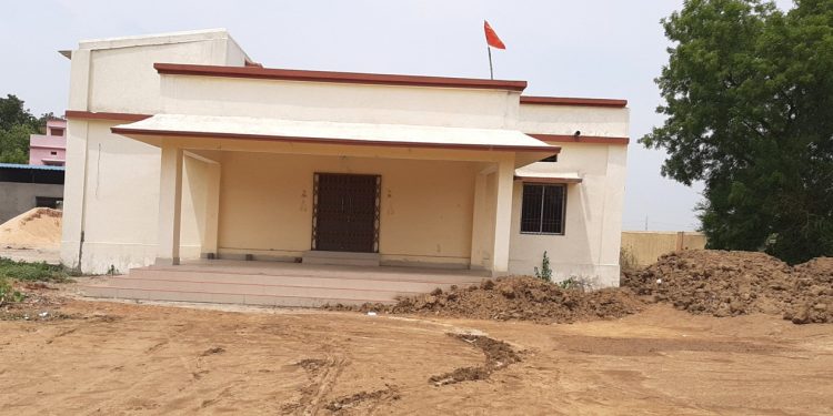 The under-construction kalyan mandap in Sambalpur