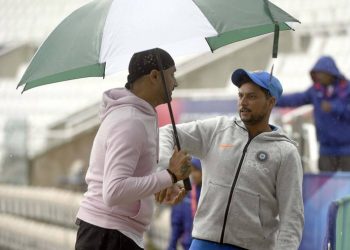Rain had also forced India to cancel their optional practise on the eve of the game against South Africa at the Hampshire Bowl.