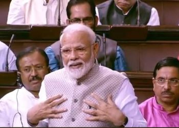 Modi's address -- a day after he spoke in the Lok Sabha -- was heard in silence by grim-faced opposition members while NDA members repeatedly thumped their desks.