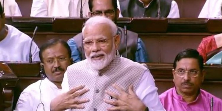 Modi's address -- a day after he spoke in the Lok Sabha -- was heard in silence by grim-faced opposition members while NDA members repeatedly thumped their desks.