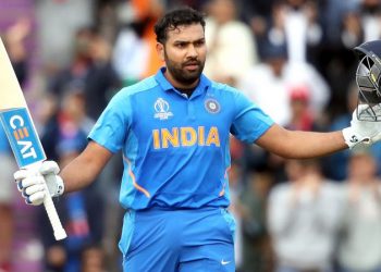 Rohit Sharma acknowledges the applause after reaching the three-figure mark against South Africa, Wednesday