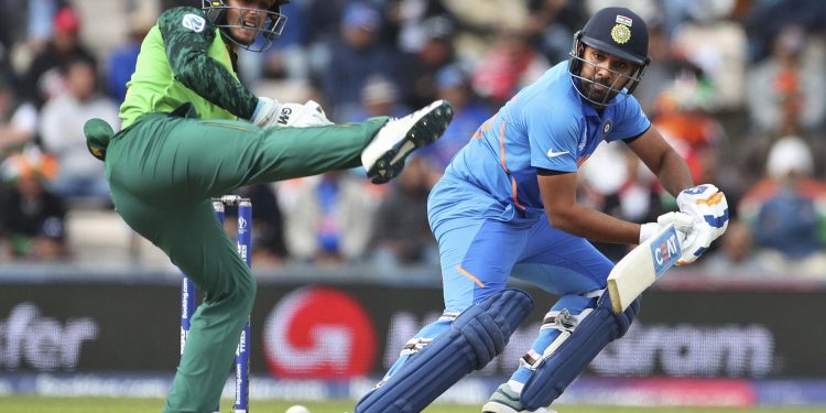 Rohit Sharma cuts during his match-winning knock for India against South Africa in the World Cup, Wednesday