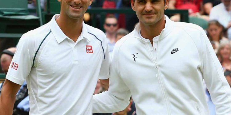 Roger Federer and Novak Djokovic. File pic